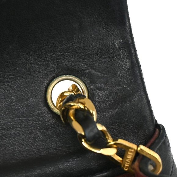 CHANEL CC Mini Matelasse Full Flap Chain Shoulder Bag Leather Black GHW - Picture 13 of 16